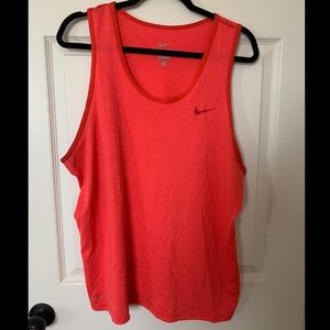 Men’s hot pink NIKE striped tank top